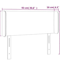 LED Kopfteil Grau 93x16x78/88 cm Kunstleder