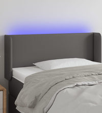 LED Kopfteil Grau 93x16x78/88 cm Kunstleder