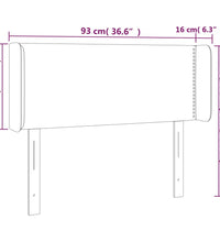 LED Kopfteil Grau 93x16x78/88 cm Kunstleder