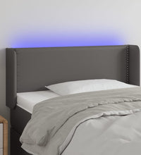 LED Kopfteil Grau 93x16x78/88 cm Kunstleder