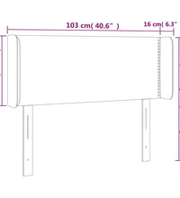 LED Kopfteil Grau 103x16x78/88 cm Kunstleder