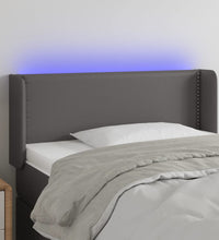 LED Kopfteil Grau 103x16x78/88 cm Kunstleder