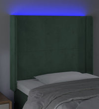 LED Kopfteil Dunkelgrün 83x16x118/128 cm Samt