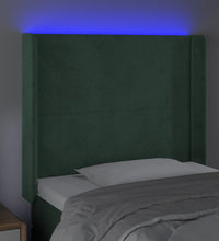 LED Kopfteil Dunkelgrün 103x16x118/128 cm Samt