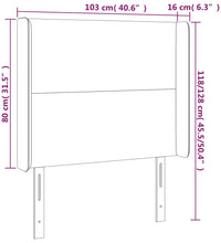 LED Kopfteil Dunkelgrün 103x16x118/128 cm Samt