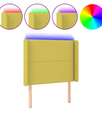 LED Kopfteil Grün 83x16x118/128 cm Stoff