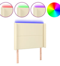 LED Kopfteil Creme 83x16x118/128 cm Kunstleder