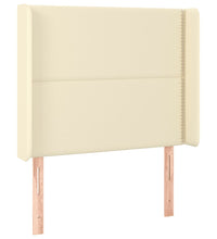 LED Kopfteil Creme 83x16x118/128 cm Kunstleder