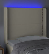 LED Kopfteil Creme 83x16x118/128 cm Kunstleder