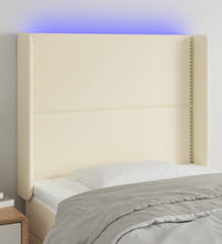 LED Kopfteil Creme 83x16x118/128 cm Kunstleder