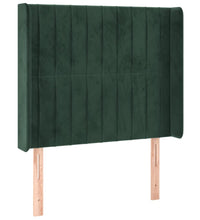 LED Kopfteil Dunkelgrün 83x16x118/128 cm Samt