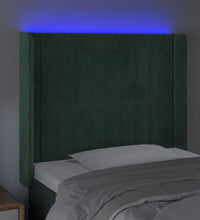 LED Kopfteil Dunkelgrün 83x16x118/128 cm Samt