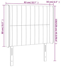LED Kopfteil Dunkelgrün 83x16x118/128 cm Samt