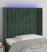 LED Kopfteil Dunkelgrün 83x16x118/128 cm Samt