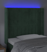 LED Kopfteil Dunkelgrün 93x16x118/128 cm Samt