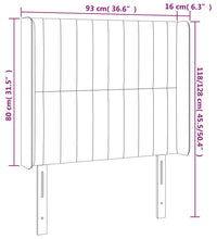 LED Kopfteil Dunkelgrün 93x16x118/128 cm Samt