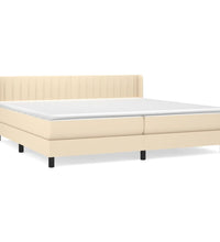 Boxspringbett mit Matratze Creme 200x200 cm Stoff