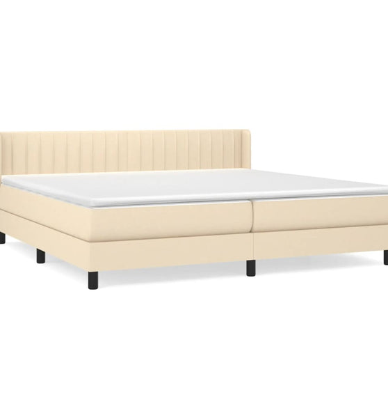 Boxspringbett mit Matratze Creme 200x200 cm Stoff