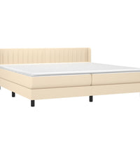 Boxspringbett mit Matratze Creme 200x200 cm Stoff