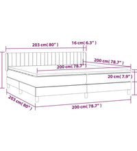 Boxspringbett mit Matratze Creme 200x200 cm Stoff