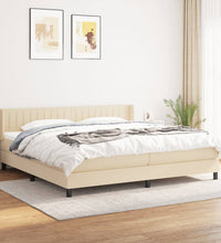 Boxspringbett mit Matratze Creme 200x200 cm Stoff