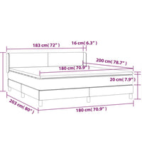 Boxspringbett mit Matratze Hellgrau 180x200 cm Stoff