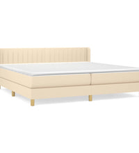 Boxspringbett mit Matratze Creme 200x200 cm Stoff