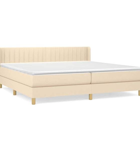Boxspringbett mit Matratze Creme 200x200 cm Stoff