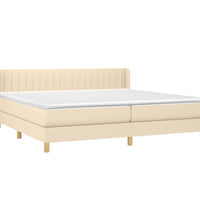 Boxspringbett mit Matratze Creme 200x200 cm Stoff