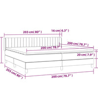 Boxspringbett mit Matratze Creme 200x200 cm Stoff