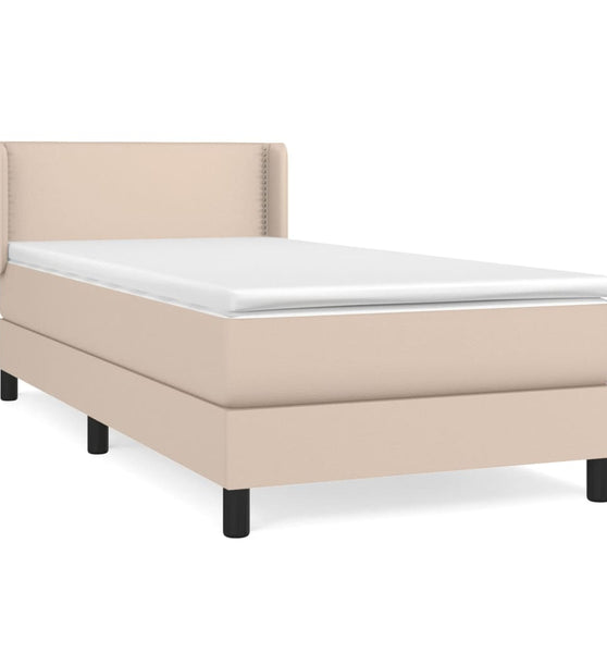 Boxspringbett mit Matratze Cappuccino-Braun 90x190cm Kunstleder