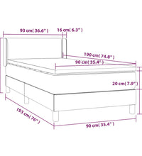 Boxspringbett mit Matratze Cappuccino-Braun 90x190cm Kunstleder