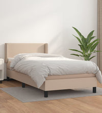 Boxspringbett mit Matratze Cappuccino-Braun 90x190cm Kunstleder
