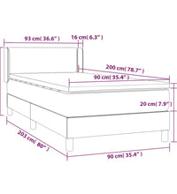 Boxspringbett mit Matratze Cappuccino-Braun 90x200cm Kunstleder