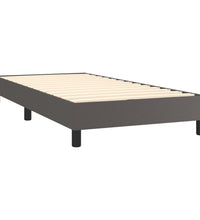 Boxspringbett mit Matratze Grau 80x200 cm Kunstleder