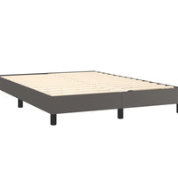 Boxspringbett mit Matratze Grau 140x200 cm Kunstleder