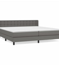 Boxspringbett mit Matratze Grau 200x200 cm Kunstleder