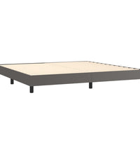 Boxspringbett mit Matratze Grau 200x200 cm Kunstleder