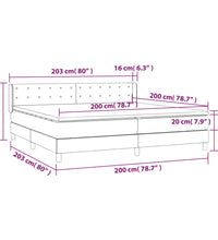 Boxspringbett mit Matratze Grau 200x200 cm Kunstleder