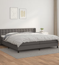 Boxspringbett mit Matratze Grau 200x200 cm Kunstleder