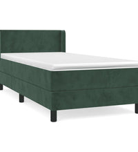 Boxspringbett mit Matratze Dunkelgrün 90x190 cm Samt