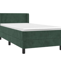 Boxspringbett mit Matratze Dunkelgrün 90x190 cm Samt