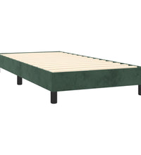 Boxspringbett mit Matratze Dunkelgrün 90x190 cm Samt