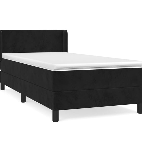 Boxspringbett mit Matratze Schwarz 90x200 cm Samt