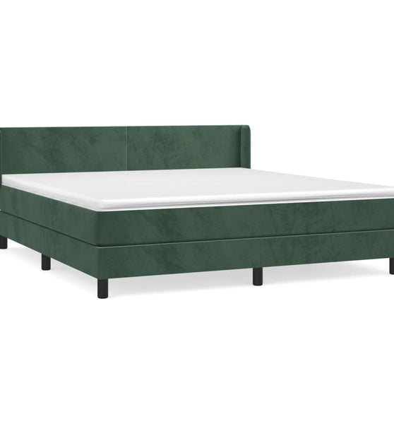 Boxspringbett mit Matratze Dunkelgrün 160x200 cm Samt