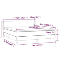Boxspringbett mit Matratze Dunkelgrün 160x200 cm Samt