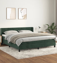 Boxspringbett mit Matratze Dunkelgrün 160x200 cm Samt