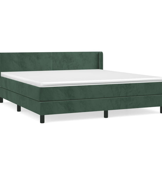 Boxspringbett mit Matratze Dunkelgrün 180x200 cm Samt