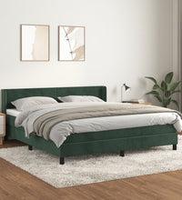 Boxspringbett mit Matratze Dunkelgrün 180x200 cm Samt