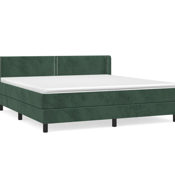Boxspringbett mit Matratze Dunkelgrün 180x200 cm Samt